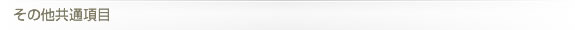 その他共通項目